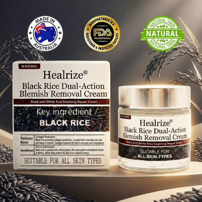 🏅𝙏𝙂𝘼 𝘼𝙥𝙥𝙧𝙤𝙫𝙚𝙙 | Healrize® Black Rice Dual-Action Blemish Removal Cream