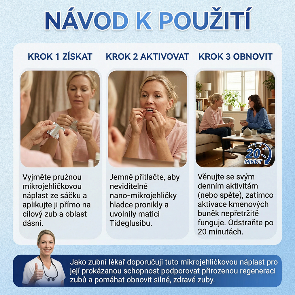🦷Glimmerly® Microneedle naplast pro opravu zubi a dasni s Tideglusibem  |Pokročilé zubní pásky s aktivací kmenových buněk (obnovuje sklovinu a dentin • posiluje dásně • odstraňuje plak a zápach • zastavuje citlivost zubů) 3.0