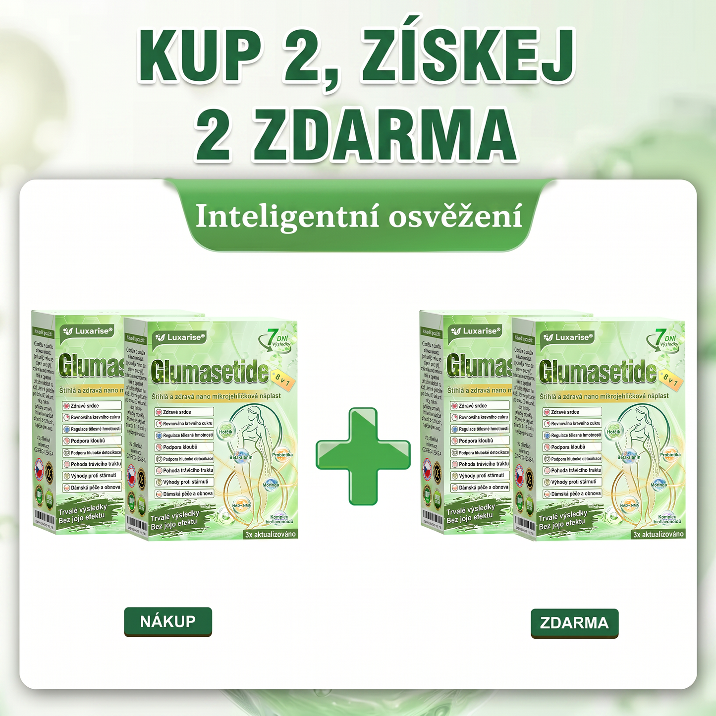 🌿Luxarise®Glumasetide 8v1 Stihla a zdrava nano mikrojehlickova naplast(1krát denně – viditelné změny až za 7 dní) ✅Pro obezitu, zpevnění kůže, cukrovku, spánkovou apnoe, klouby atd.