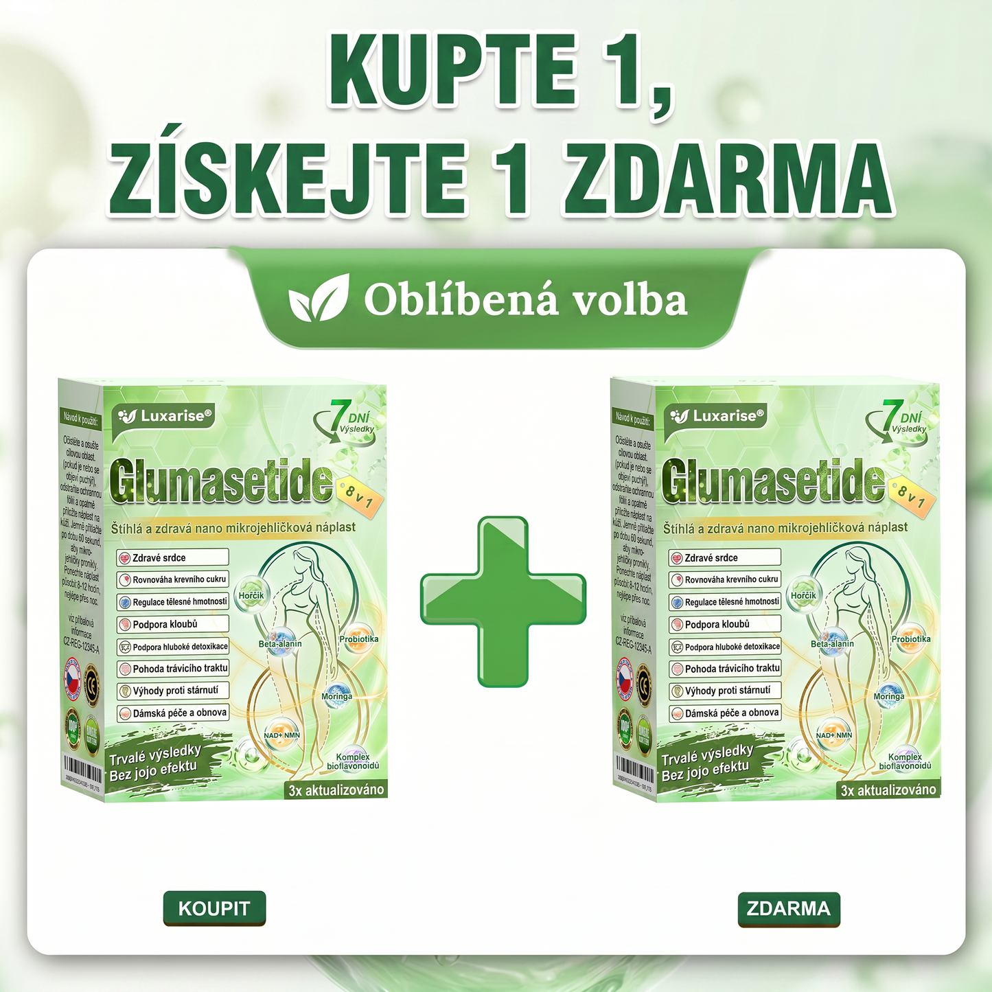 🌿Luxarise®Glumasetide 8v1 Stihla a zdrava nano mikrojehlickova naplast(1krát denně – viditelné změny až za 7 dní) ✅Pro obezitu, zpevnění kůže, cukrovku, spánkovou apnoe, klouby atd.