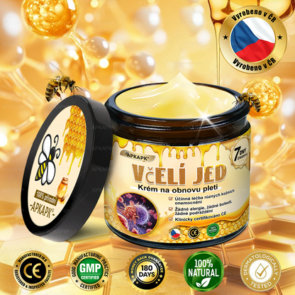 🐝Dermatologicky a klinicky testováno👩‍⚕️APKAPK®Bee Venom Krém na obnovení pleti🐝 pomáhá při léčbě kožních problémů, jako jsou: vrásky, jizvy, pigmentové skvrny, strie, akné, psoriáza, ekzém, kožní změny, podráždění, záněty a další kožní problémy.