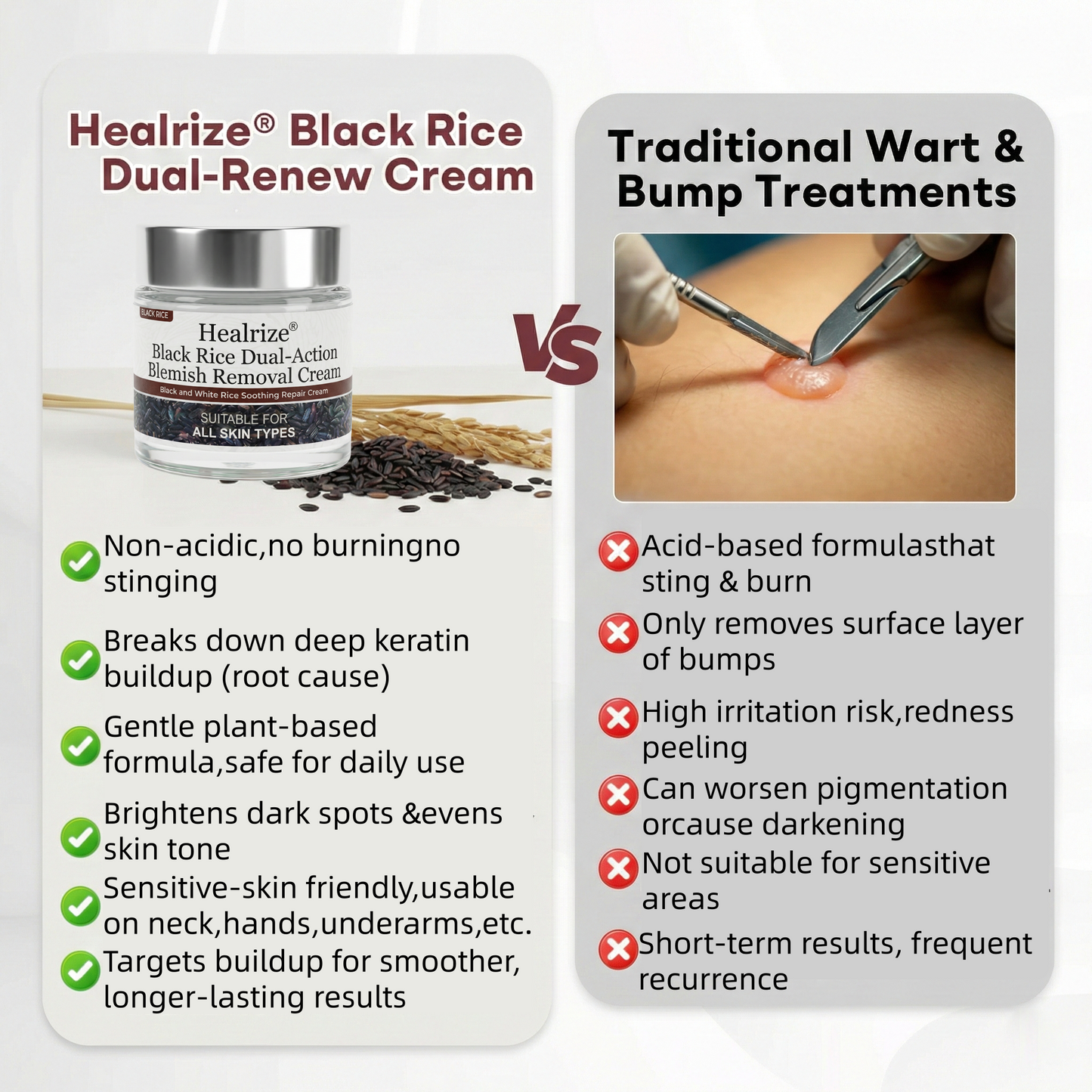 🏅𝙏𝙂𝘼 𝘼𝙥𝙥𝙧𝙤𝙫𝙚𝙙 | Healrize® Black Rice Dual-Action Blemish Removal Cream